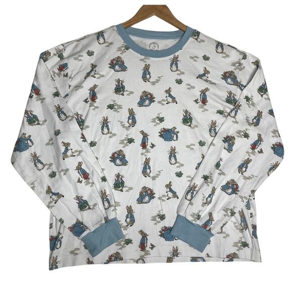 Pottery Barn Kids Peter Rabbit Adult XL Pajama Top 100% Organic Cotton Comfort - Picture 3 of 9